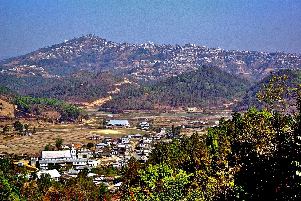Champhai valley and blue hills of Mizoram
